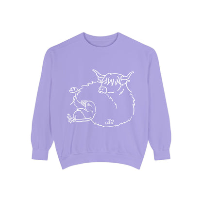 Highland Coo & Puffin Sweatshirt | Unisex Garment-Dyed Sweatshirt