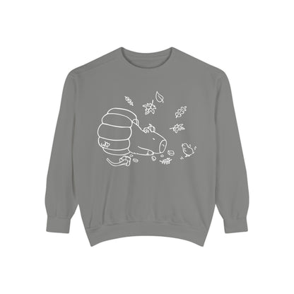 Sleeping Capybara & Friend Sweatshirt | Unisex Garment-Dyed Sweatshirt