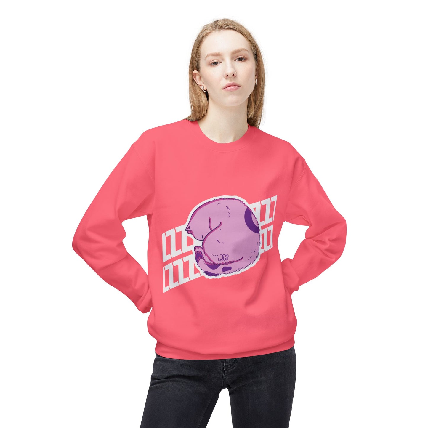 Napping Cat Sweatshirt | Unisex Midweight Softstyle Fleece Crewneck Sweatshirt