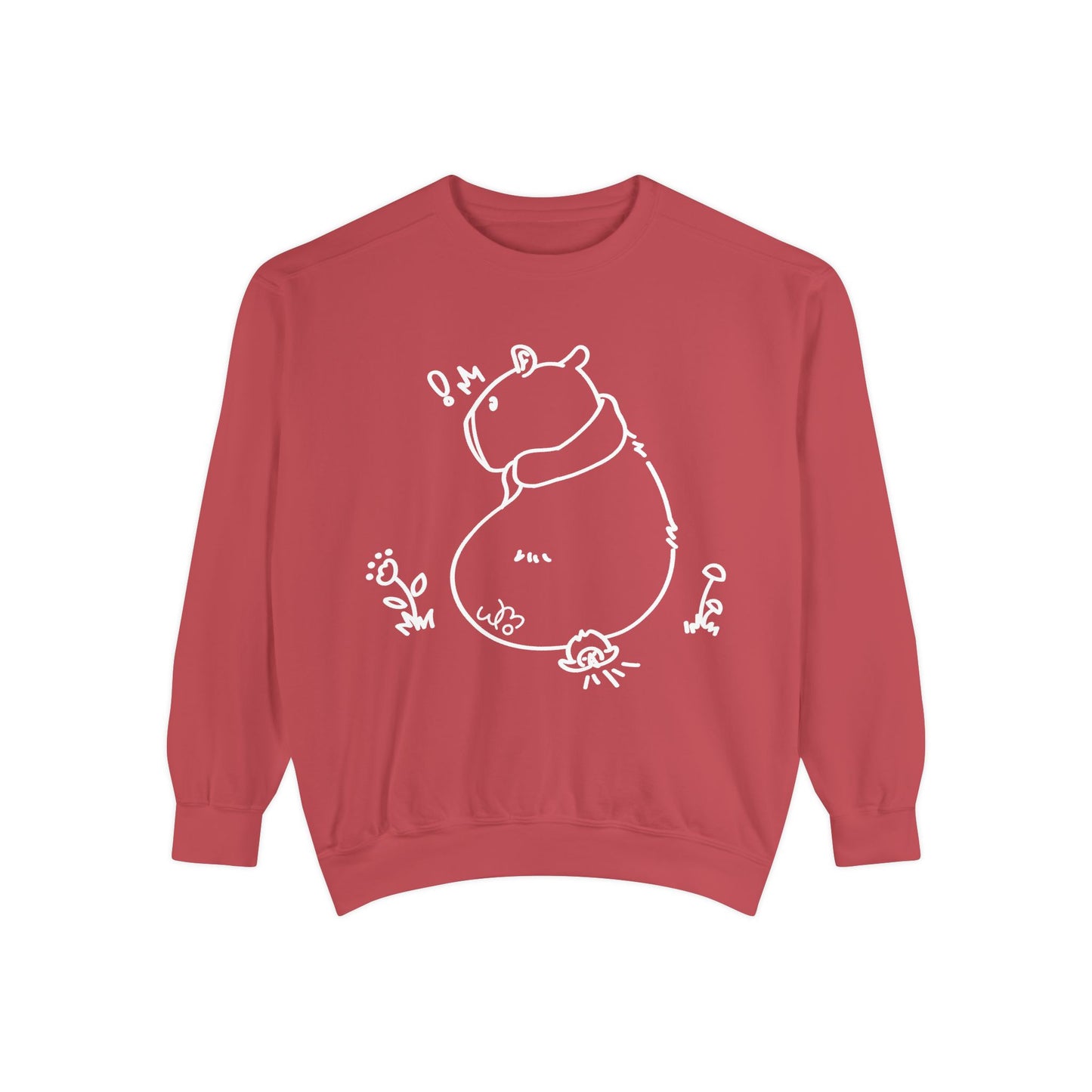 Sitting Capybara & Friend Sweatshirt | Unisex Garment-Dyed Sweatshirt